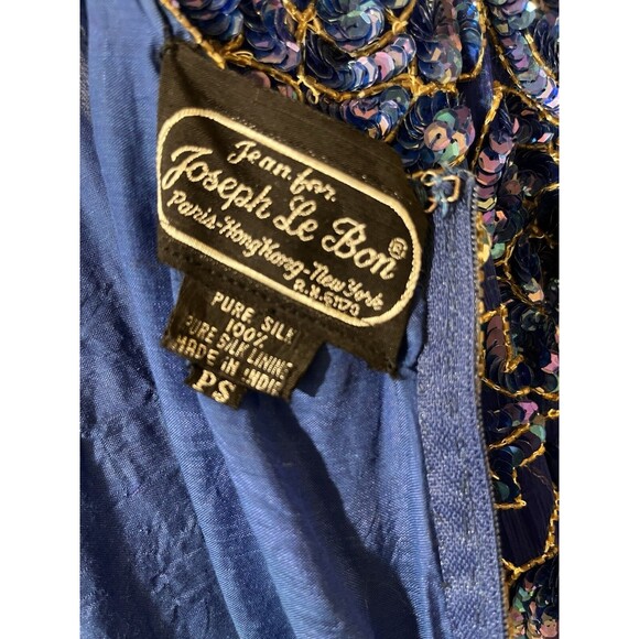 Jean for Joseph Le Bon women VTG Sequin Midi Cocktail Dress size PS Petite Small - Picture 6 of 9